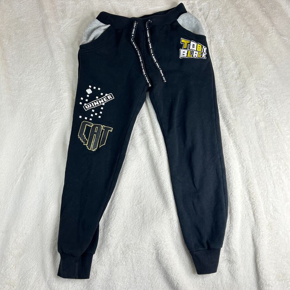 A02 Women's Black Jogger Pants Size Medium Toby Black Meow Cat